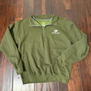 Mossy Oak Green 1/4 Zip Pullover Men’s Size Medium Stain Quarter Zip Sweater
